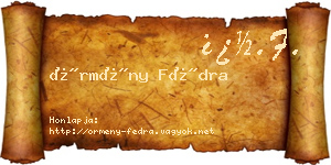 Örmény Fédra névjegykártya